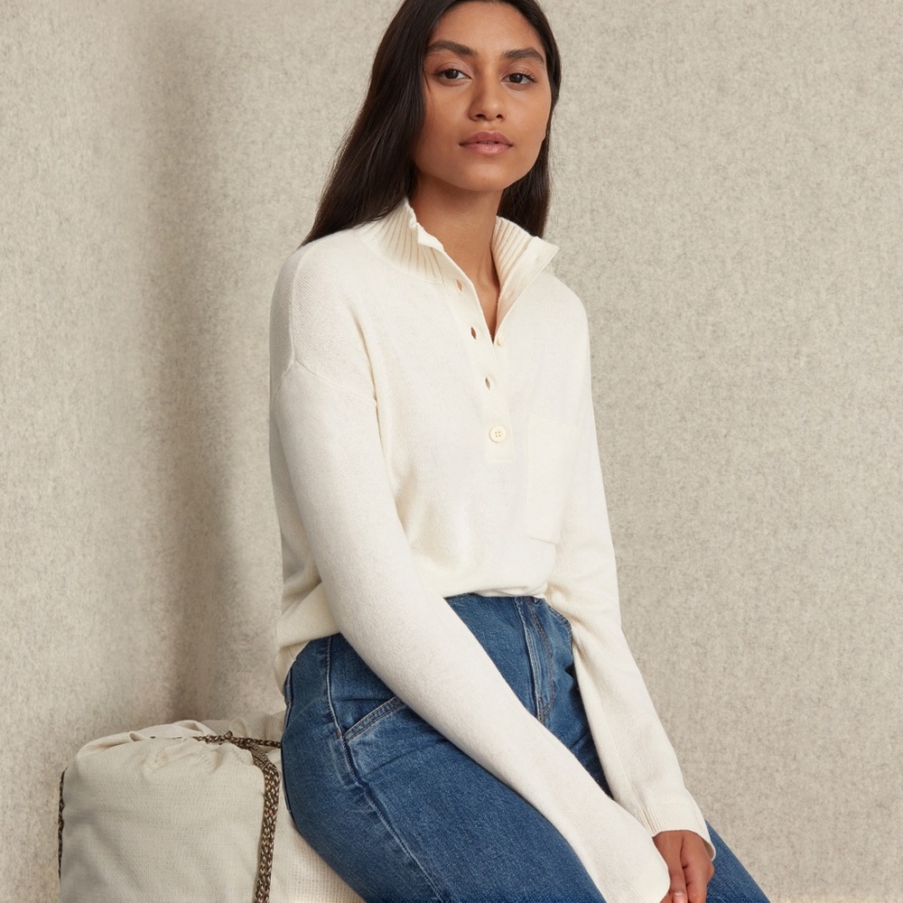 Everlane Recashmere Button Mockneck